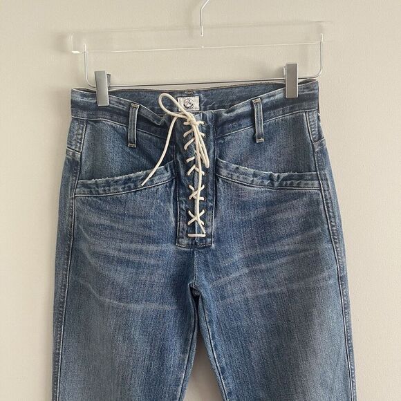 Citizens of Humanity Jeans Sz 26 Sally Flare Lace Up Fly Boho Cowgirl Festival - Picture 10 of 16